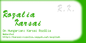 rozalia karsai business card